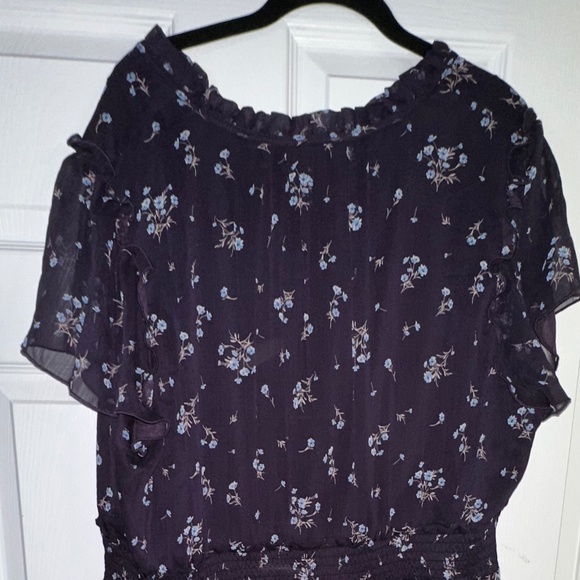 Tamara H. Blue Floral Dress – Size 3XL – Elastic Waistband & Layered Skirt - Picture 3 of 7